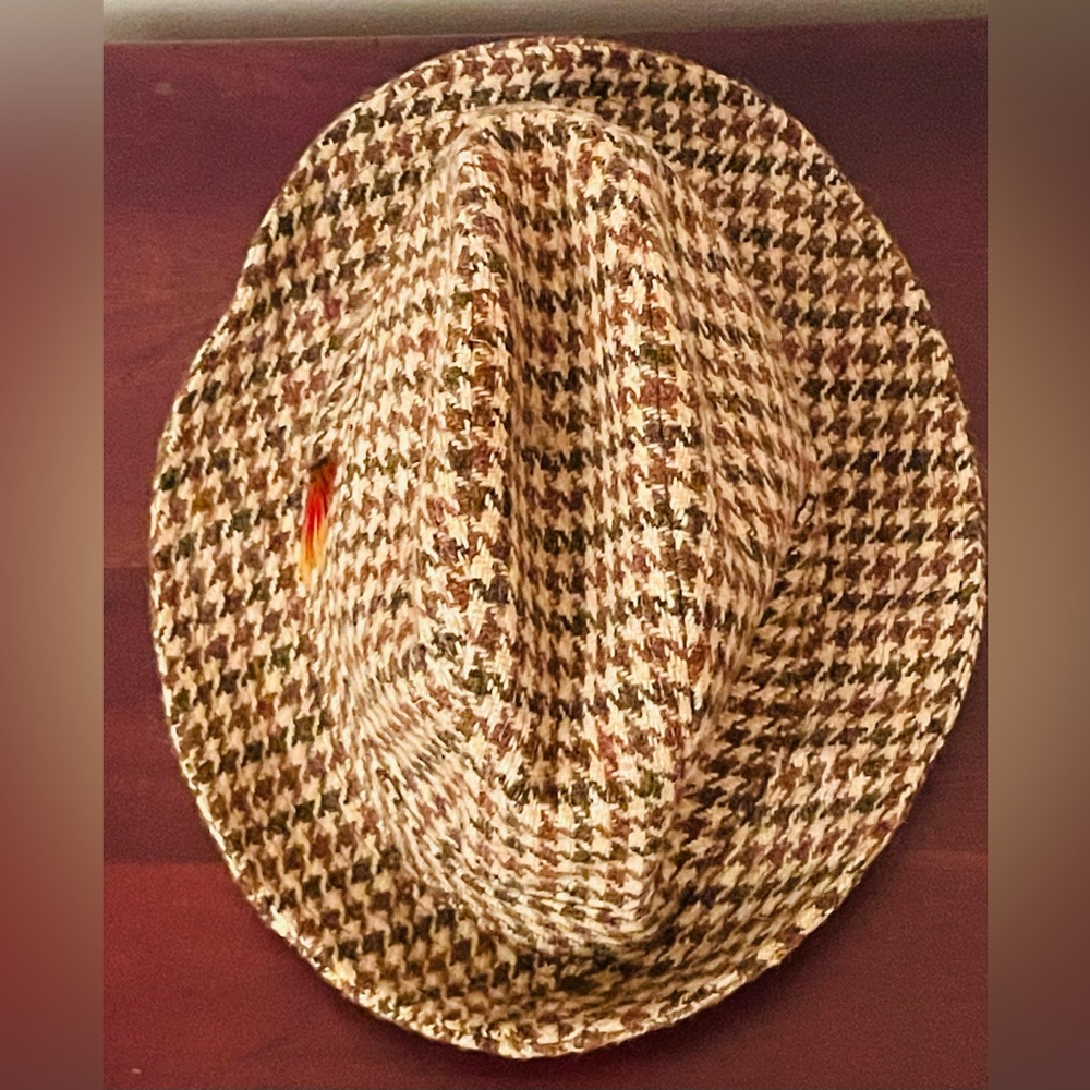 VTGHandwoven Kevin & Howlin Donegal Tweed Hat Tan Brown Wool Ireland Men's 6 3/4 - Picture 3 of 8